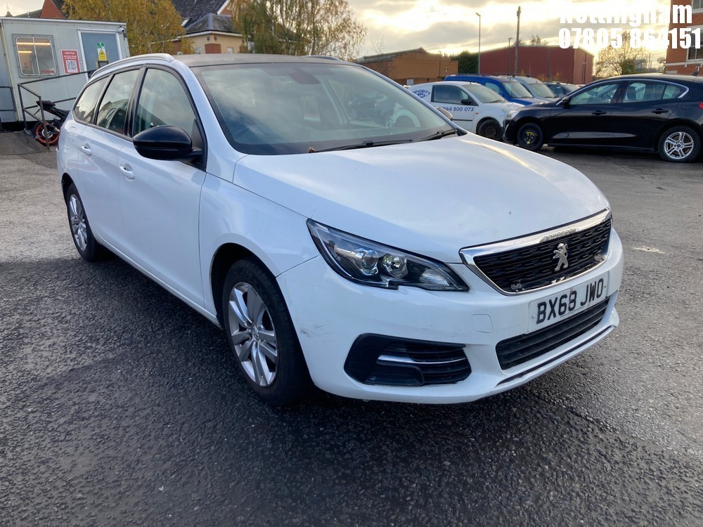 Location: NOTTINGHAM - 2018 PEUGEOT 308 ACTIVE SW S/S AUTO Estate REG: BX68JWO, 1200cc Petrol, 8 Speed Auto Petrol, Former Keepers: 1, Keys: No, MOT: Expiry date10/10/2025