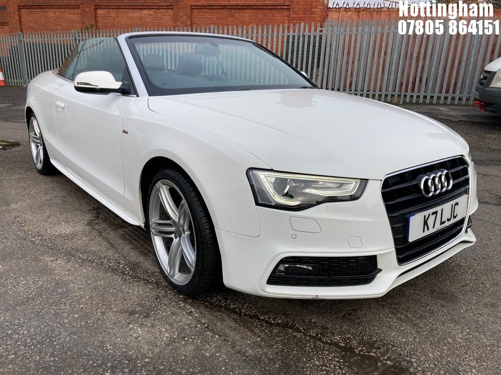 Location: Nottingham - 2013 AUDI A5 S LINE SPECIAL EDITION CONVERTIBLE REG: K7LJC, 1968CC DIESEL, 6 SPEED MANUAL DIESEL, Former Keepers: 3, Keys: Yes, MOT Expiry date: 07/03/2025