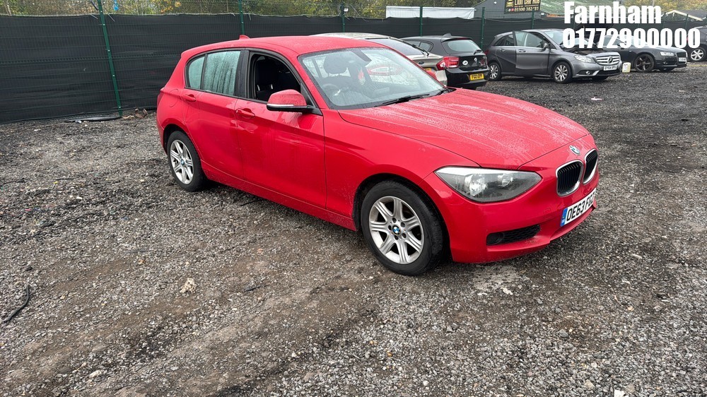 Location: Farnham - 2014 BMW 114i Es 5 Door Hatchback REG: OE63FGZ, Keys: Yes, MOT Expiry date: 16/11/2025, 1598 CC Petrol, 6 Speed Manual Petrol, Former Keepers: 2