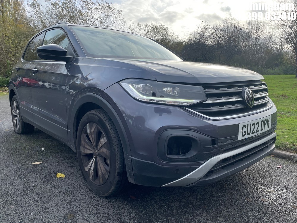 Location: Birmingham - 2022 VOLKSWAGEN T-CROSS BLACK EDITION TSI 5 DOOR HATCHBACK REG: GU22DPK, 999CC PETROL, 7 SPEED S- AUTO PETROL, Former Keepers: 2, Keys: Yes, MOT Expiry date: 29/06/2026