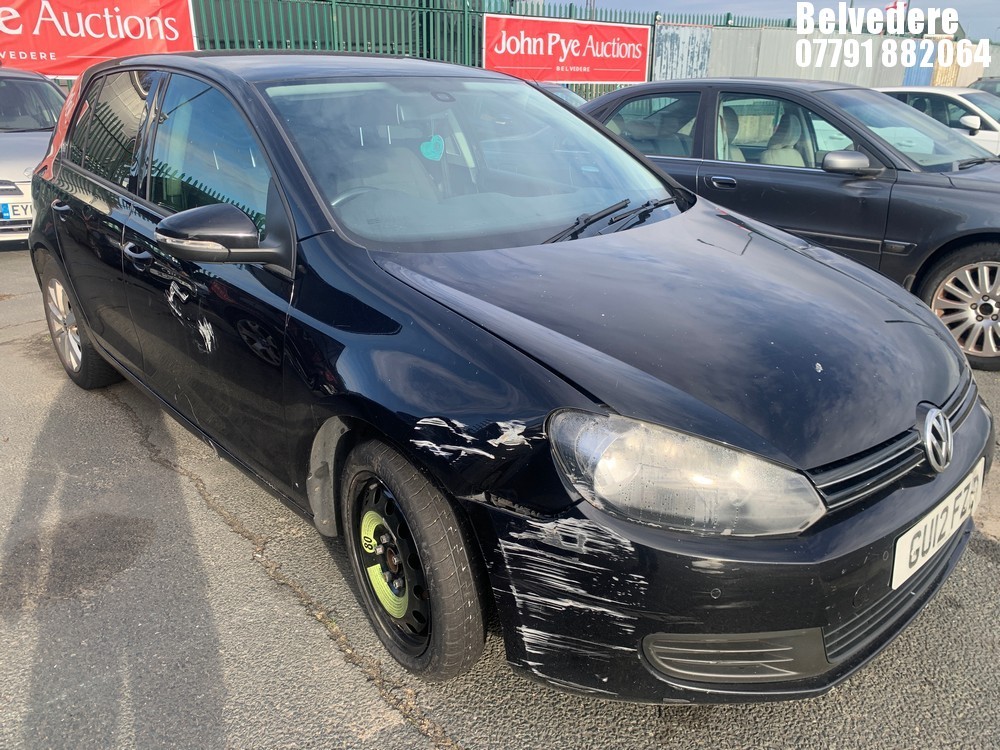 Location: BELVEDERE - 2012 VOLKSWAGEN GOLF MATCH TDI BLUETECH 5 Door Hatchback REG: GU12FZP, 1598cc Diesel, 5 Speed Manual Diesel, Former Keepers: 1, Keys: No, MOT: Expiry date24.09.2026