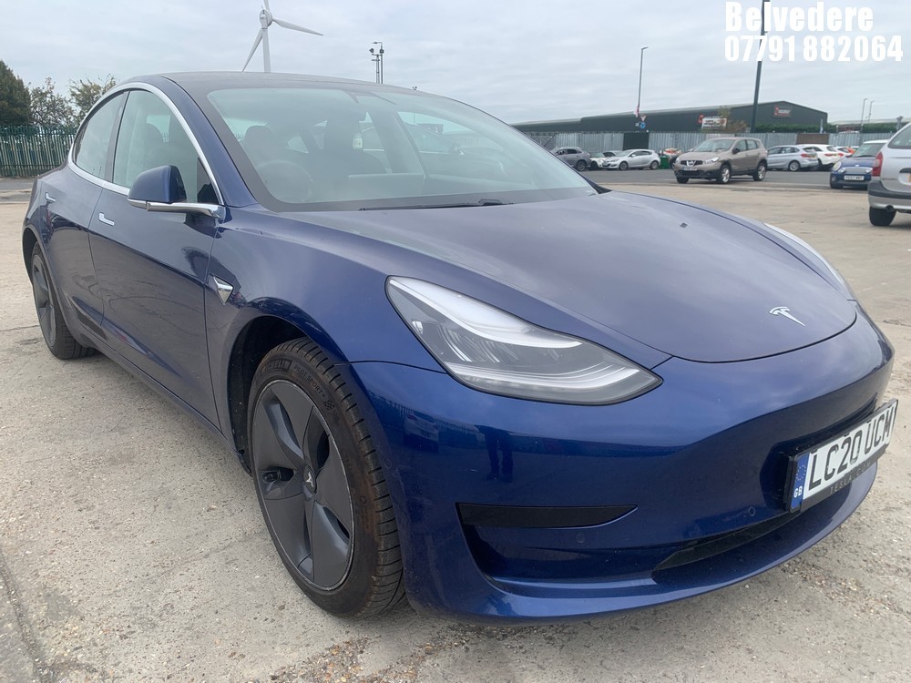 Location: Belvedere - 2020 TESLA MODEL 3 STANDARD RANGE + 4 Door Saloon REG: LC20UCM, 0cc Electric, 1 Speed Auto Electric, Former Keepers: 1, Keys: Yes, MOT Expiry date: 20.08.2025