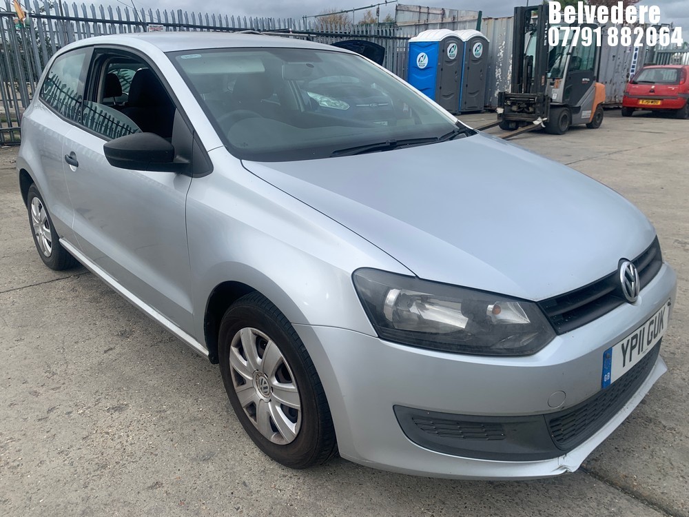 Location: Belvedere - 2011 VOLKSWAGEN POLO S 60 3 DOOR HATCHBACK REG: YP11GUK, 1198cc PETROL, 5 SPEED MANUAL PETROL, Former Keepers: 3, Keys: Yes, MOT Expiry date: 17.12.2025