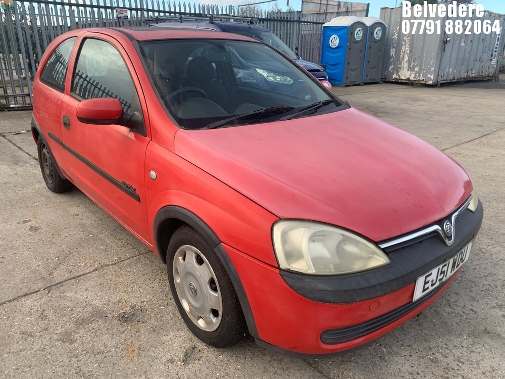 Location: Belvedere - 2001 VAUXHALL CORSA COMFORT 16V SEMI-AU 3 Door Hatchback REG: EJ51WDU, 1199cc Petrol, 5 Speed Semi Auto Petrol, Former Keepers: 0, Keys: Yes, MOT Expiry date: 10.11.2025