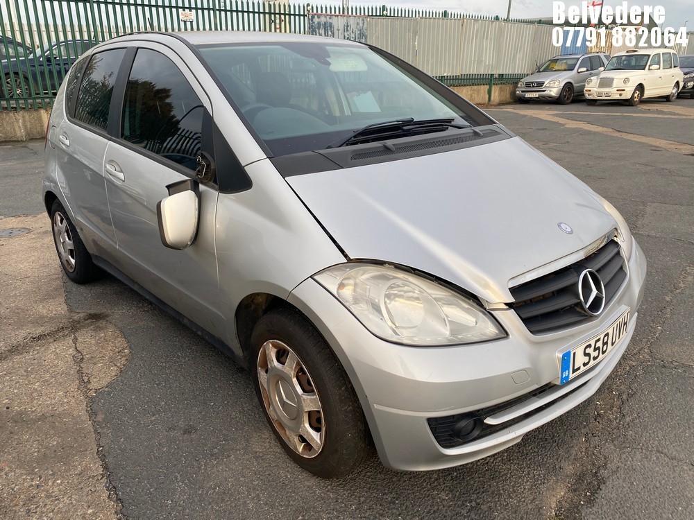 Location: Belvedere - 2008 MERCEDES A150 CLASSIC SE 5 Door Hatchback REG: LS58UVH, Keys: No, MOT Expiry date: 08/10/2025, 1498 Petrol, 5 Speed Manual Petrol, Former Keepers: 6
