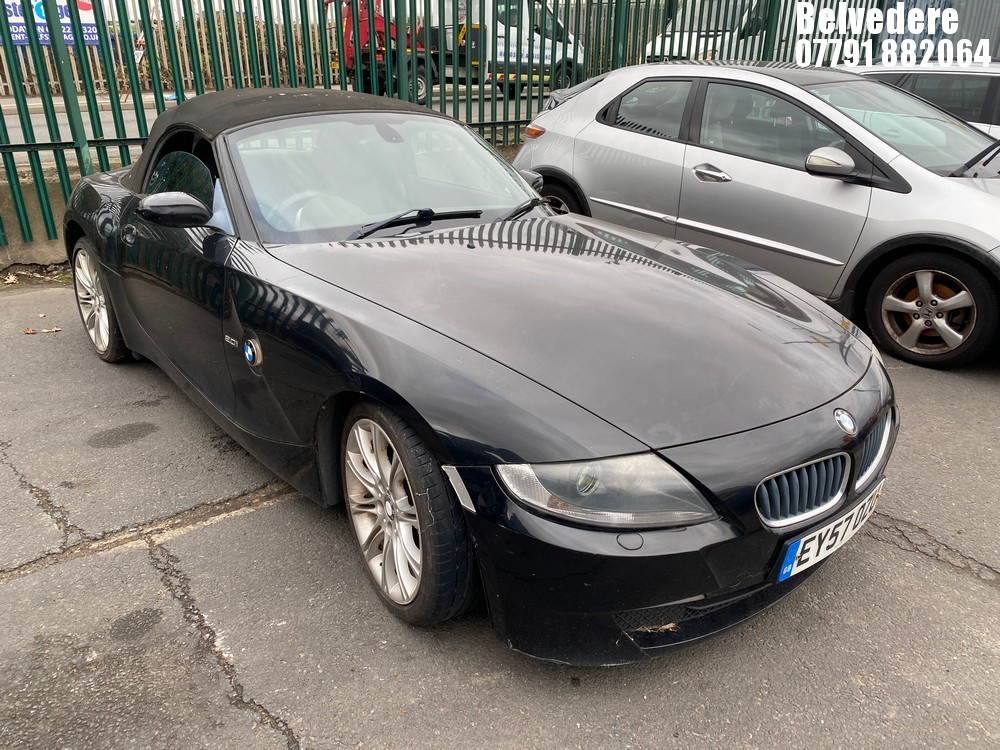 Location: Belvedere - 2007 BMW Z4 SPORT Convertible REG: EY57OZU, Keys: No, MOT Expiry date: 26.05.2024, 1995 Petrol, 6 Speed Manual Petrol, Former Keepers: 5
