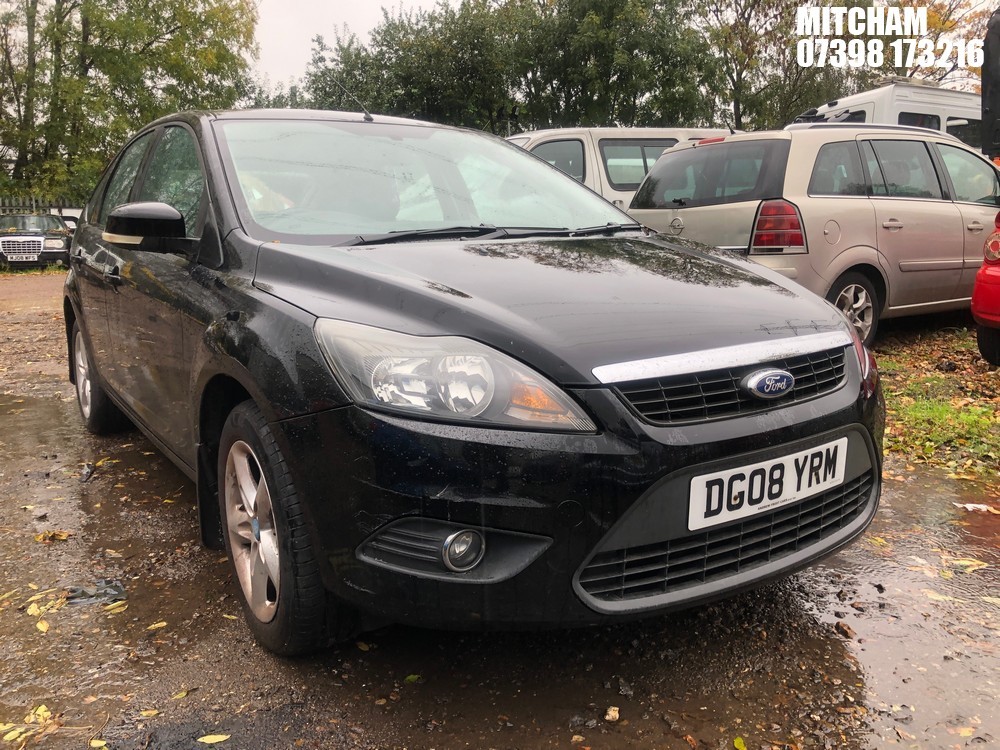 Location: Mitcham - 2008 FORD FOCUS ZETEC 125 5 Door Hatchback REG: DG08YRM, Keys: No, MOT Expiry date: 31/05/2026, 1798 Petrol, 5 Speed Manual Petrol, Former Keepers: 6
