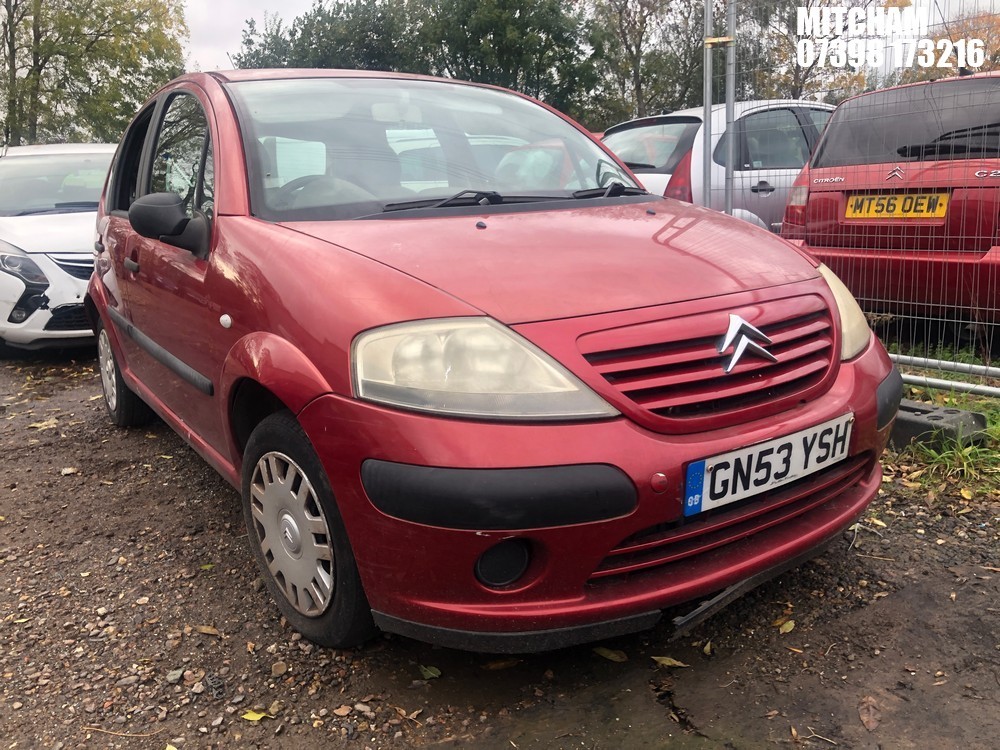 Location: Mitcham - 2003 CITROEN C3 DESIRE 5 Door Hatchback REG: GN53YSH, Keys: No, MOT Expiry date: 05/12/2025, 1360 Petrol, 5 Speed Manual Petrol, Former Keepers: 2