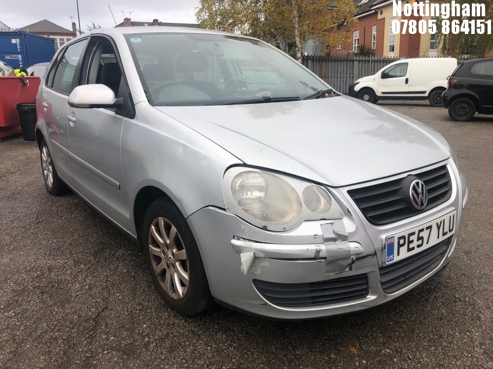 Location: Nottingham - 2007 VOLKSWAGEN POLO SE 80 5 Door Hatchback REG: PE57YLU, Keys: No, MOT Expiry date: 05/08/2025, 1400 Petrol, 5 Speed Manual Petrol, Former Keepers: 5