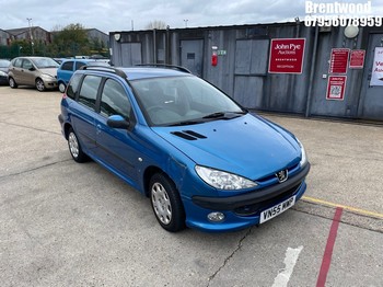 Location: Brentwood - 2005 PEUGEOT 206 SW S Estate REG: VN55MWP, Keys: No, MOT Expiry date: 08/09/2025, 1360 Petrol, 5 Speed Manual Petrol, Former Keepers: 9