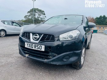 Location: Plymouth - 2010 NISSAN QASHQAI VISIA 5 Door Hatchback REG: YX10RSO, Keys: No, MOT Expiry date: 09/07/2025, 1598 Petrol, 5 Speed Manual Petrol, Former Keepers: 4