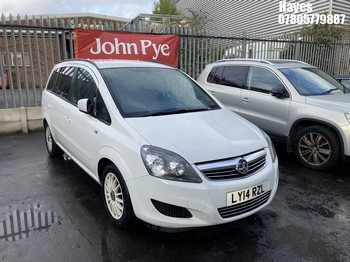 NOTE: ATF Registered Buyers ONLY - Location: Hayes - 2014 VAUXHALL ZAFIRA EXCLUSIV MPV REG: LY14RZL, Keys: No, MOT Expiry date: 19/09/2026, 1796 Petrol, 5 Speed Manual Petrol, Former Keepers: 7