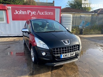Location: Hull - 2012 PEUGEOT 3008 ALLURE E-HDI S-A 5 Door Hatchback REG: KM12BWP, Keys: No, MOT Expiry date: 20/12/2024, 1560 Diesel, 6 Speed Semi Auto Diesel, Former Keepers: 7