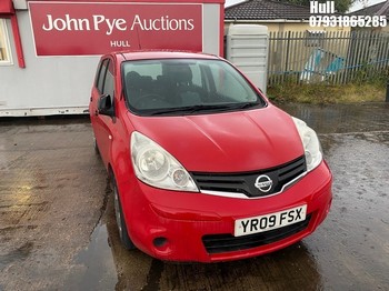Location: Hull - 2009 NISSAN NOTE VISIA MPV REG: YR09FSX, Keys: No, MOT Expiry date: 18/02/2026, 1386 Petrol, 5 Speed Manual Petrol, Former Keepers: 4
