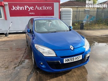Location: Hull - 2010 RENAULT MEGANE DYNAMIQUE DCI 106 5 Door Hatchback REG: HK59HSY, Keys: No, MOT Expiry date: 17/09/2026, 1461 Diesel, 6 Speed Manual Diesel, Former Keepers: 10