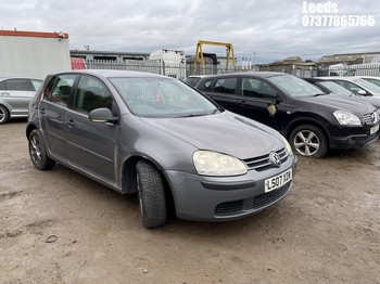 Location: Leeds - 2007 VOLKSWAGEN GOLF S 80 5 Door Hatchback REG: LS07XDW, Keys: No, MOT Expiry date: 27-06-2026, 1390 Petrol, 5 Speed Manual Petrol, Former Keepers: 7