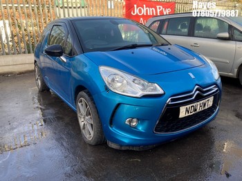 Location: Hayes - 2011 CITROEN DS3 DSTYLE + 3 Door Hatchback REG: ND11HWT, Keys: No, MOT Expiry date: 23/08/2024, 1598 Petrol, 5 Speed Manual Petrol, Former Keepers: 6