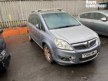 Location: Hayes - 2011 VAUXHALL ZAFIRA DESIGN S-A MPV REG: YS60HKJ, Keys: No, MOT Expiry date: 29/09/2024, 1796 Petrol, 5 Speed Semi Auto Petrol, Former Keepers: 5