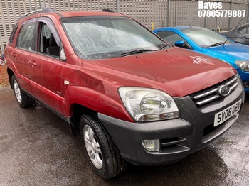 Location: Hayes - 2008 KIA SPORTAGE XE Estate REG: SV08UEX, Keys: No, MOT Expiry date: 11/11/2024, 1975 Petrol, 5 Speed Manual Petrol, Former Keepers: 5