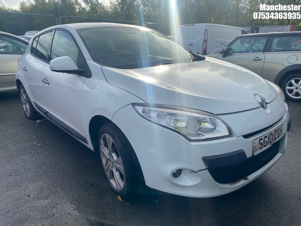 Location: Manchester - 2010 RENAULT MEGANE DYNAMIQUE VVT 5 Door Hatchback REG: SG10ZGH, 1598 Petrol, 6 Speed Manual Petrol, Former Keepers: 4, Keys: No, MOT Expiry date: 06/05/2025