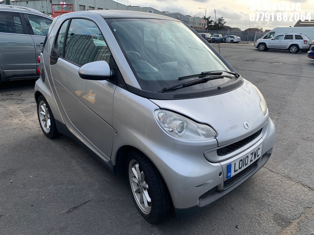 Location: BELVEDERE - 2010 SMART FORTWO PASSION 84 AUTO Coupe REG: LO10ZWC, 999cc Petrol, 5 Speed Auto Petrol, Former Keepers: 8, Keys: No, MOT: Expiry date19.03.2026