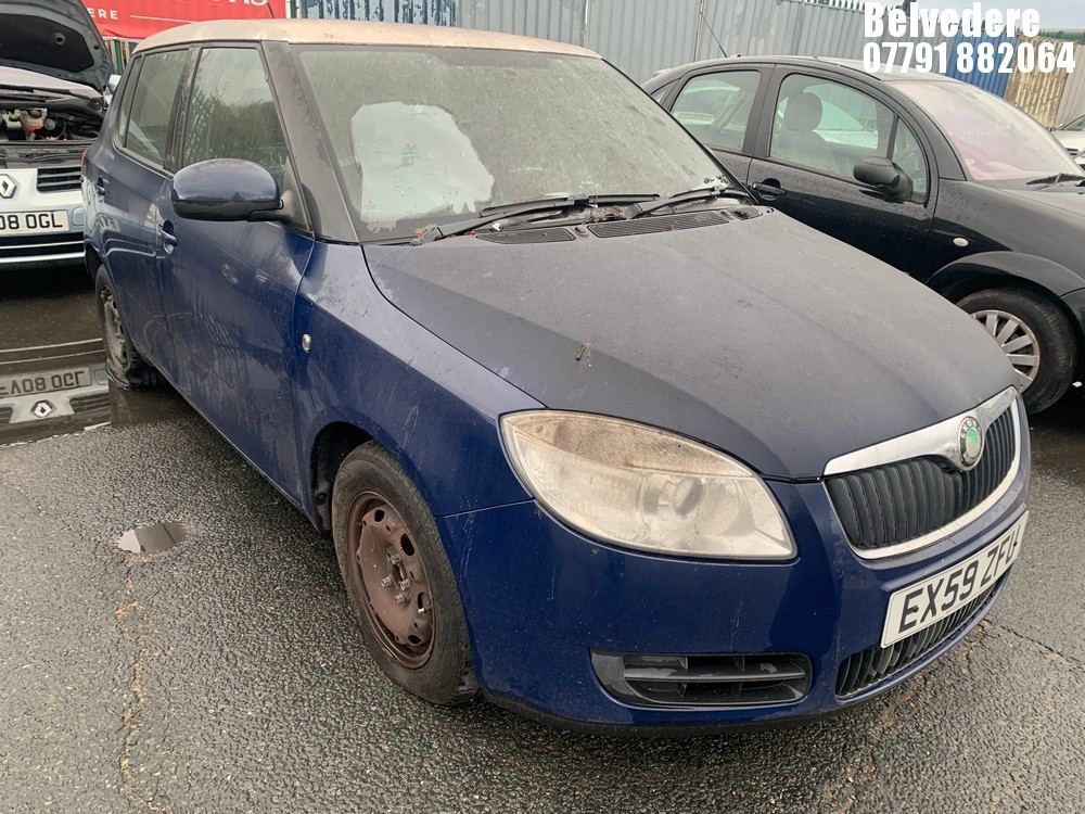 Location: Belvedere - 2009 SKODA FABIA 2 HTP 70 5 Door Hatchback REG: EX59ZFU, Keys: No, MOT Expiry date: 24/06/2025, 1198 Petrol, 5 Speed Manual Petrol, Former Keepers: 4