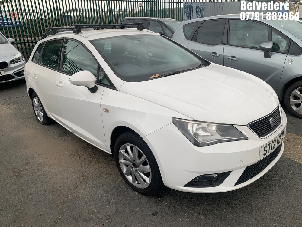 Location: Belvedere - 2012 SEAT IBIZA SE Estate REG: ST12HFD, Keys: No, MOT Expiry date: 13.08.2025, 1390 Petrol, 5 Speed Manual Petrol, Former Keepers: 3