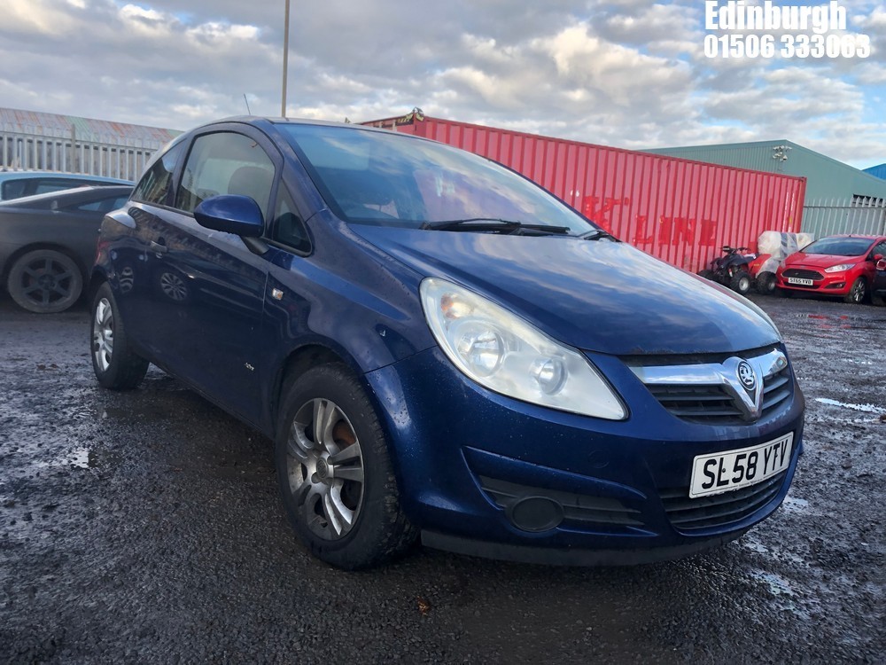Location: Edinburgh - 2008 VAUXHALL CORSA ACTIVE ECOFLEX CDTI 3 Door Hatchback REG: SL58YTV, Keys: No, MOT Expiry date: 02/11/2025, 1248 Diesel, 5 Speed Manual Diesel, Former Keepers: 4