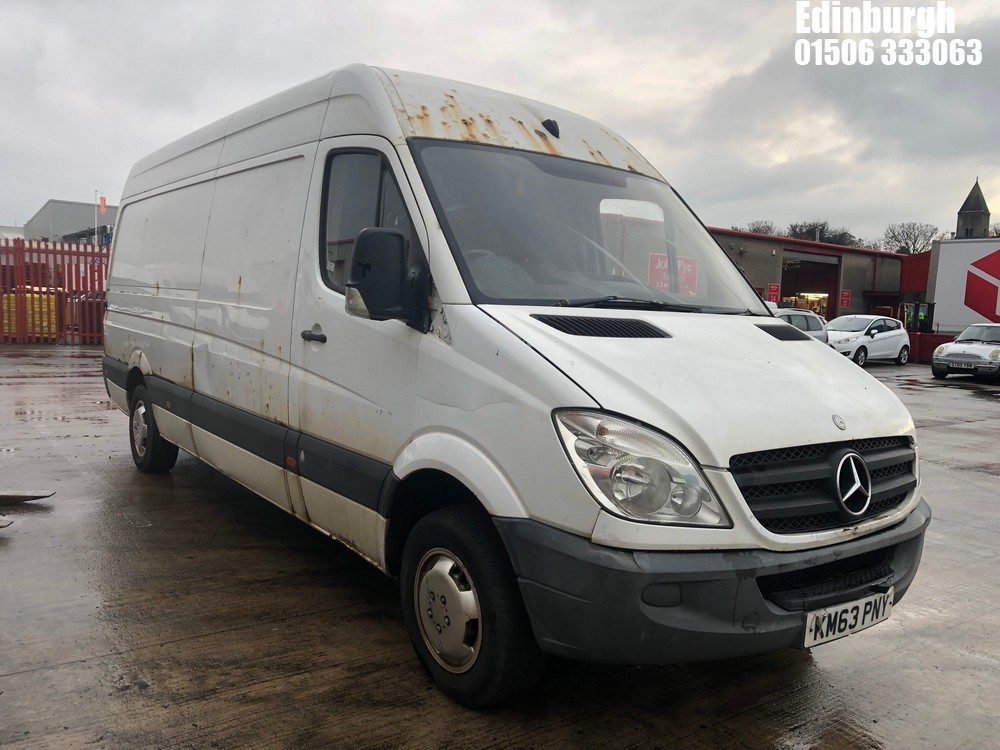 Location: Edinburgh - 2013 MERCEDES-BENZ SPRINTER 313 CDI Panel Van REG: KM63PNY, Keys: No, MOT Expiry date:, 2143 Diesel, 6 Speed Manual Diesel, Former Keepers: 4