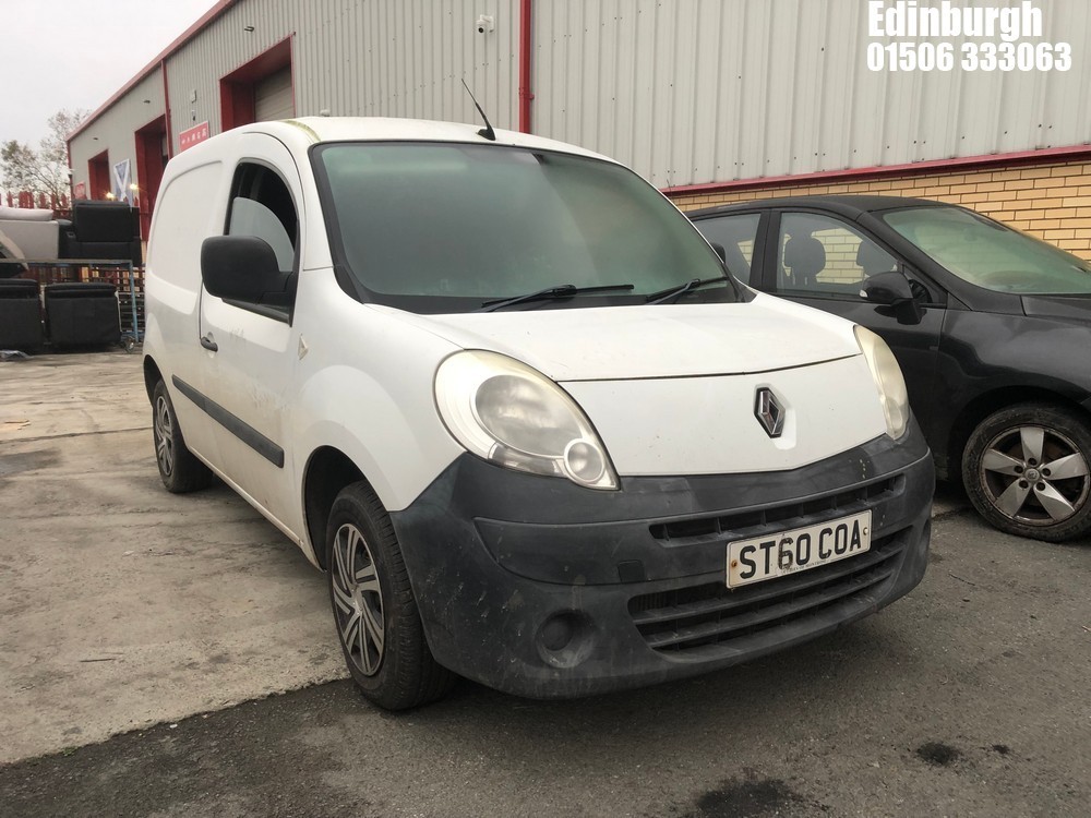 Location: Edinburgh - 2010 RENAULT KANGOO ML19 67 DCI Car Derived Van REG: ST60COA, Keys: No, MOT Expiry date: 04/07/2025, 1461 Diesel, 5 Speed Manual Diesel, Former Keepers: 4