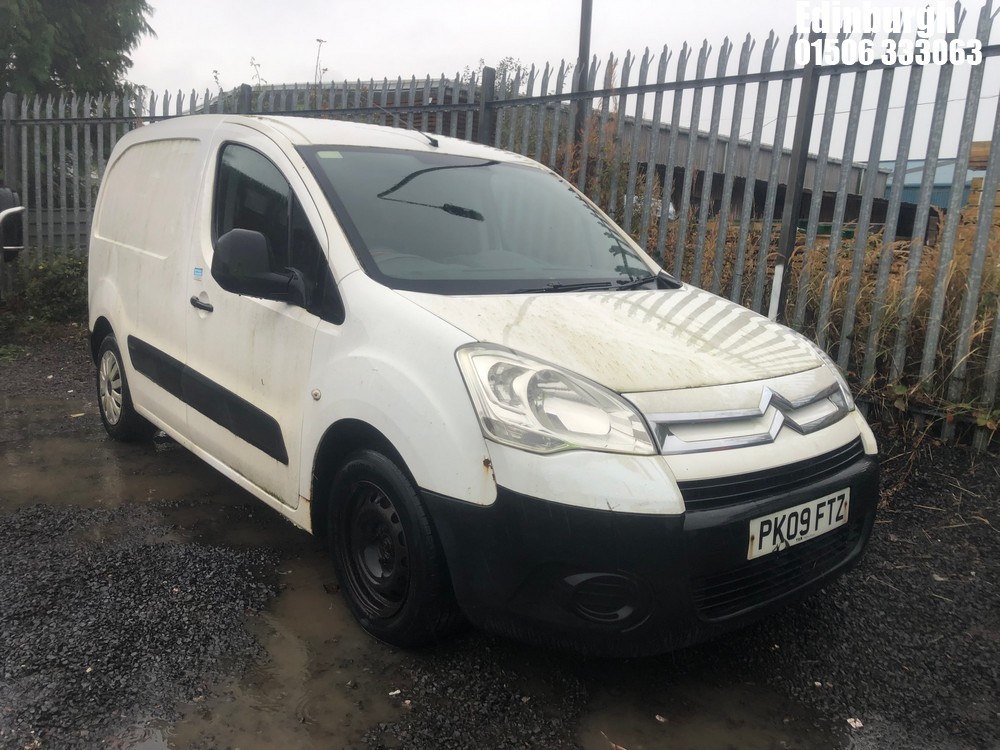 Location: Edinburgh - 2009 CITROEN BERLINGO 625 X HDI 75 Panel Van REG: PK09FTZ, Keys: No, MOT Expiry date:, 1560 Diesel, 5 Speed Manual Diesel, Former Keepers: 4