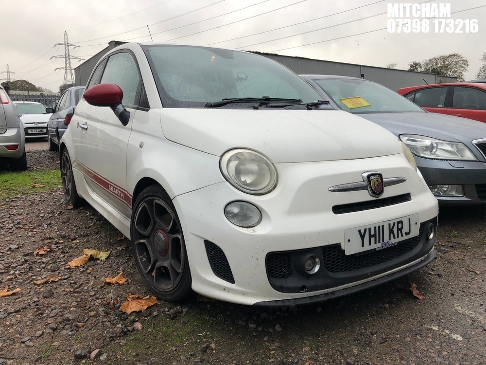 Location: Mitcham - 2011 ABARTH 500 3 Door Hatchback REG: YH11KRJ, Keys: No, MOT Expiry date: 04/02/2026, 1368 Petrol, 5 Speed Manual Petrol, Former Keepers: 8