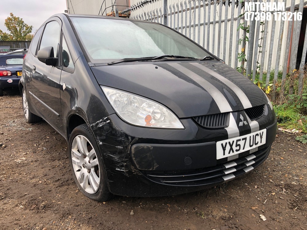 Location: Mitcham - 2007 MITSUBISHI COLT BLACK HAWK 3 Door Hatchback REG: YX57UCY, Keys: No, MOT Expiry date: 29/08/2024, 1124 Petrol, 5 Speed Manual Petrol, Former Keepers: 4