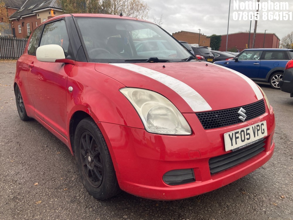 Location: Nottingham - 2005 SUZUKI SWIFT GL 3 Door Hatchback REG: YF05VPG, Keys: Yes, MOT Expiry date: 21/01/2026, 1328 Petrol, 5 Speed Manual Petrol, Former Keepers: 8