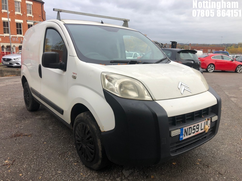 Location: Nottingham - 2009 CITROEN NEMO X HDI 610 Panel Van REG: ND59LUL, Keys: No, MOT Expiry date: 26/11/2025, 1399 Diesel, 5 Speed Manual Diesel, Former Keepers: 6
