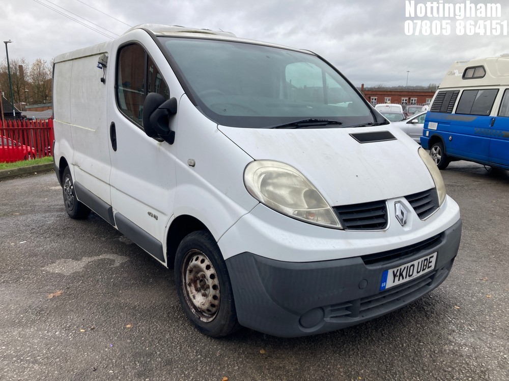 Location: Nottingham - 2010 RENAULT TRAFIC SL27+ DCI 115 Panel Van REG: YK10UDE, Keys: No, MOT Expiry date: 05/06/2024, 1995 Diesel, 6 Speed Manual Diesel, Former Keepers: 6