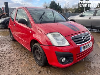 Location: Peterborough - 2010 CITROEN C2 VTR 3 Door Hatchback REG: VN10SJX, Keys: No, MOT Expiry date: 25/07/2025, 1360 Petrol, 5 Speed Manual Petrol, Former Keepers: 14
