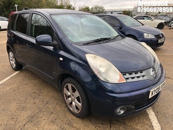 Location: Brentwood - 2008 NISSAN NOTE TEKNA AUTO MPV REG: KY08VXM, Keys: No, MOT Expiry date: 27.03.2026, 1598 Petrol, 4 Speed Auto Petrol, Former Keepers: 4