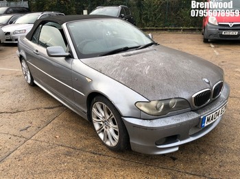 Location: Brentwood - 2004 BMW 320CI SPORT Convertible REG: MA04EZW, Keys: No, MOT Expiry date: 24.09.2025, 2171 Petrol, 5 Speed Manual Petrol, Former Keepers: 9