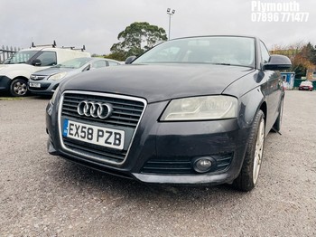 Location: Plymouth - 2008 AUDI A3 SPORT 104 TDI 3 Door Hatchback REG: EX58PZB, Keys: No, MOT Expiry date: 24/09/2025, 1896 Diesel, 5 Speed Manual Diesel, Former Keepers: 7