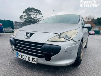 Location: Plymouth - 2007 PEUGEOT 307 S 5 Door Hatchback REG: HY07OJS, Keys: No, MOT Expiry date: 02/03/2025, 1360 Petrol, 5 Speed Manual Petrol, Former Keepers: 9