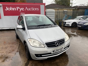 Location: Hull - 2009 MERCEDES A160 CDI CLASSIC SE CVT 5 Door Hatchback REG: WG58KUP, Keys: No, MOT Expiry date: 11/04/2025, 1991 Diesel, Variable 1 Speed Auto Diesel, Former Keepers: 4