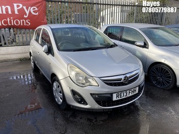 Location: Hayes - 2013 VAUXHALL CORSA ENERGY AC 5 Door Hatchback REG: RE13FHH, Keys: No, MOT Expiry date: 19/09/2025, 1229 Petrol, 5 Speed Manual Petrol, Former Keepers: 6
