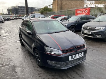 Location: Hayes - 2011 VOLKSWAGEN POLO S 70 5 Door Hatchback REG: RJ61FZG, Keys: No, MOT Expiry date: 12/05/2026, 1198 Petrol, 5 Speed Manual Petrol, Former Keepers: 9