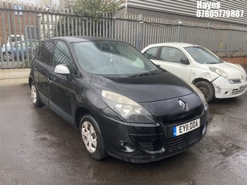 Location: Hayes - 2011 RENAULT SCENIC BIZU MPV REG: EY11ODA, Keys: No, MOT Expiry date: 16/06/2025, 1598 Petrol, 6 Speed Manual Petrol, Former Keepers: 9