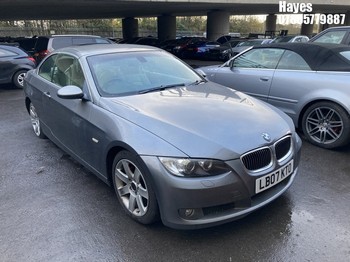 Location: Hayes - 2007 BMW 325I SE Convertible REG: LB07KTO, Keys: No, MOT Expiry date: 17/10/2024, 2996 Petrol, 6 Speed Manual Petrol, Former Keepers: 9