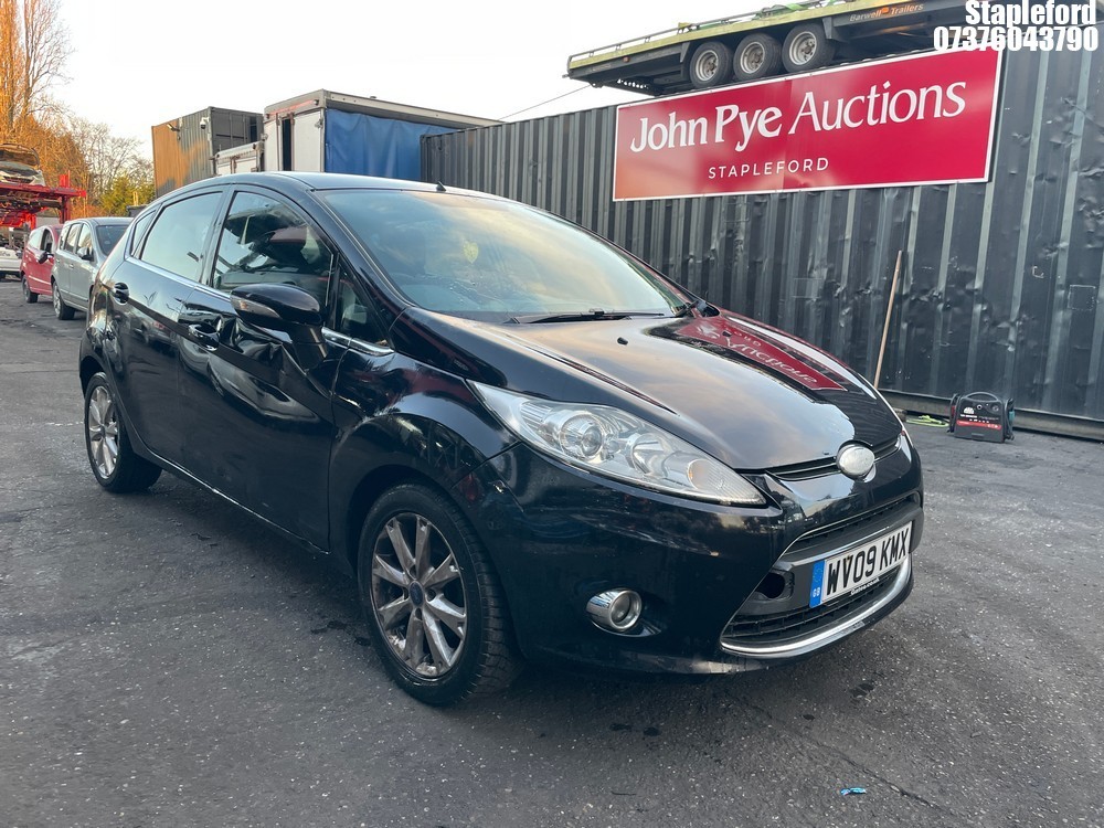 Location: Stapleford - 2009 FORD FIESTA ZETEC 96 5 Door Hatchback REG: WV09KMX, Keys: Yes, MOT Expiry date: 05/06/2026, 1388 Petrol, 5 Speed Manual Petrol, Former Keepers: 8