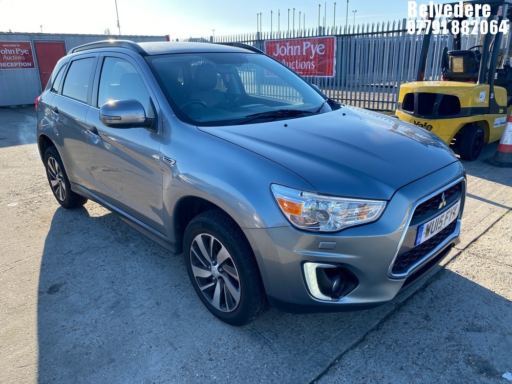 Location: Belvedere - 2015 MITSUBISHI ASX 4 DI-D 4X4 AUTO 5 Door Hatchback REG: WU15FYX, 2268cc Diesel, 6 Speed Auto Diesel, Former Keepers: 3, Keys: Yes, MOT Expiry date: 17/07/2026