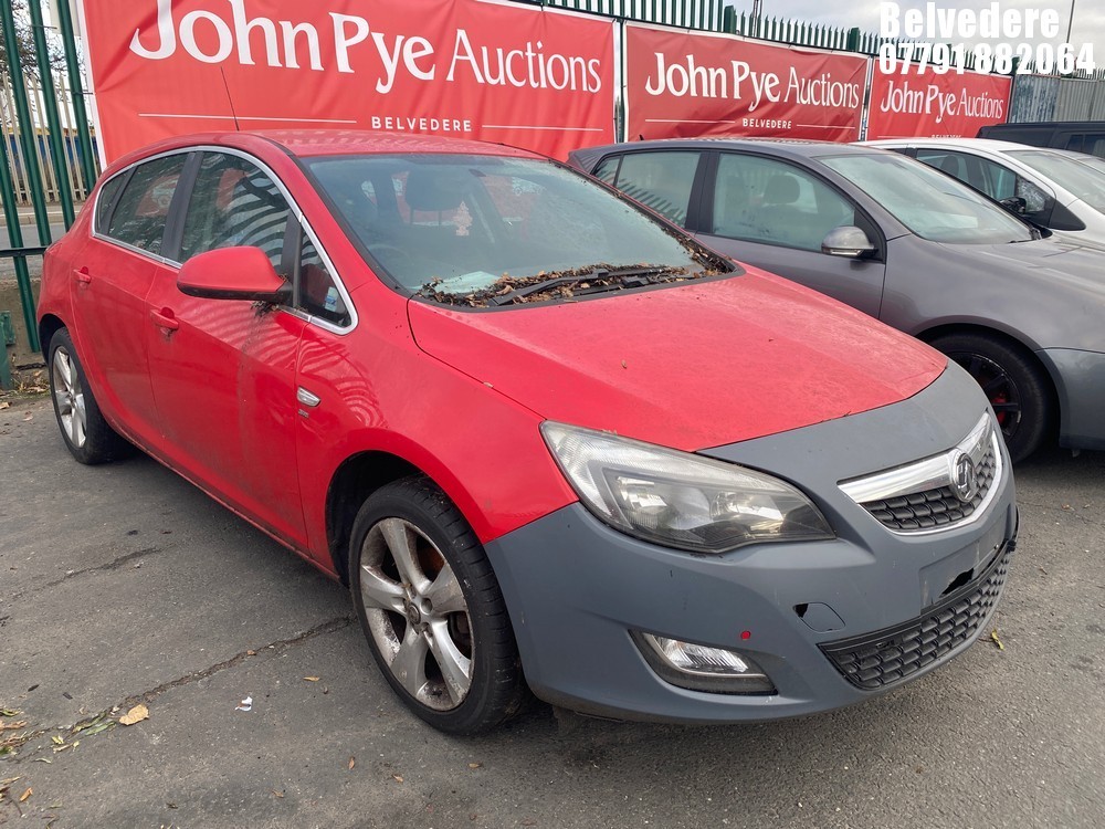 Location: Belvedere - 2012 VAUXHALL ASTRA SRI 5 Door Hatchback REG: CV12VSE, Keys: No, MOT Expiry date: 30/10/2024, 1398 Petrol, 5 Speed Manual Petrol, Former Keepers: 2