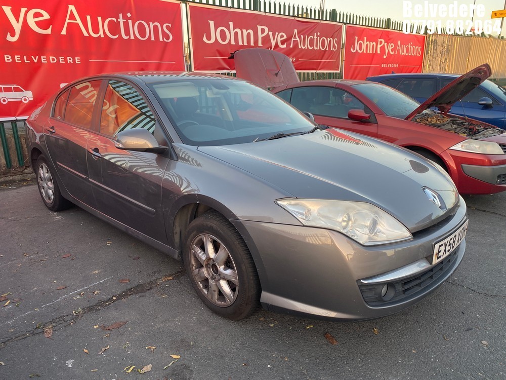 Location: Belvedere - 2008 RENAULT LAGUNA EXPRESSION 5 Door Hatchback REG: EX58XOH, Keys: No, MOT Expiry date: 26/12/2025, 1997 Petrol, 6 Speed Manual Petrol, Former Keepers: 5